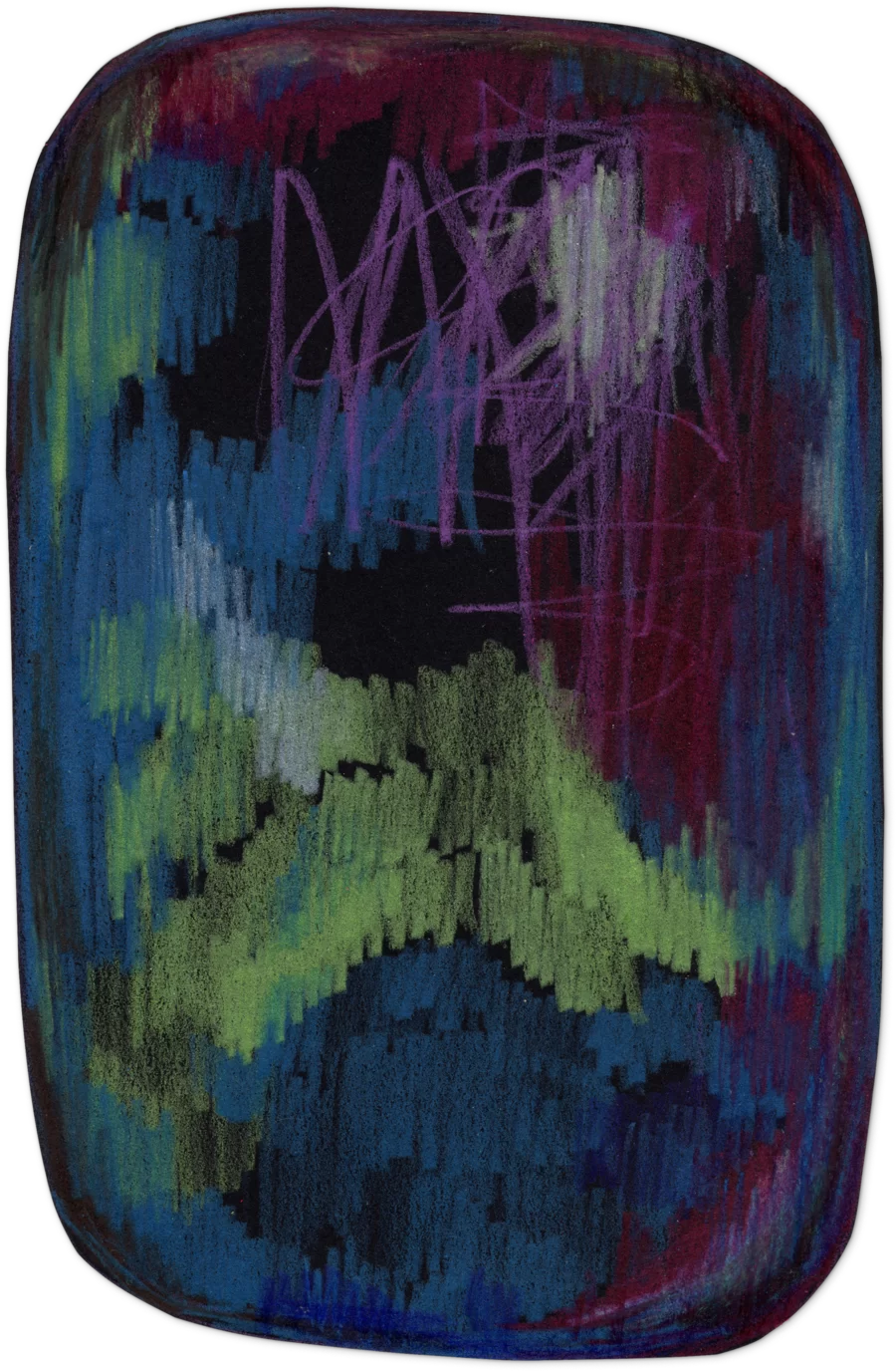 Carpet Scribble Black Green Blue